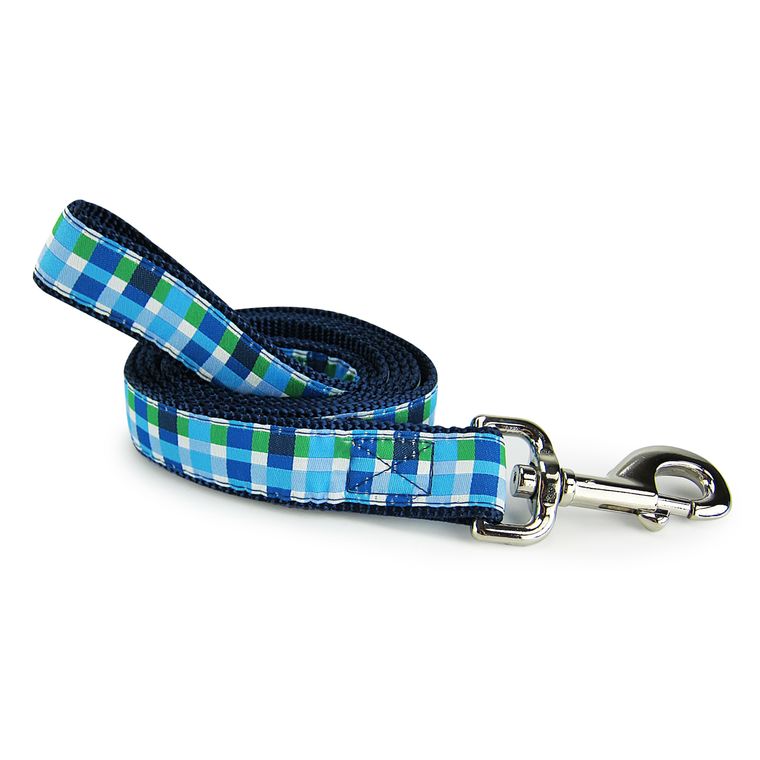 Dog Leash, Small - Blue Plaid